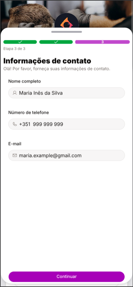 Reserva em tempo real